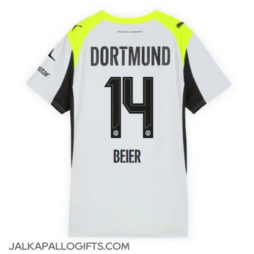 Borussia Dortmund Maximilian Beier #14 Vieraspaita Naiset 2025-26 Lyhythihainen